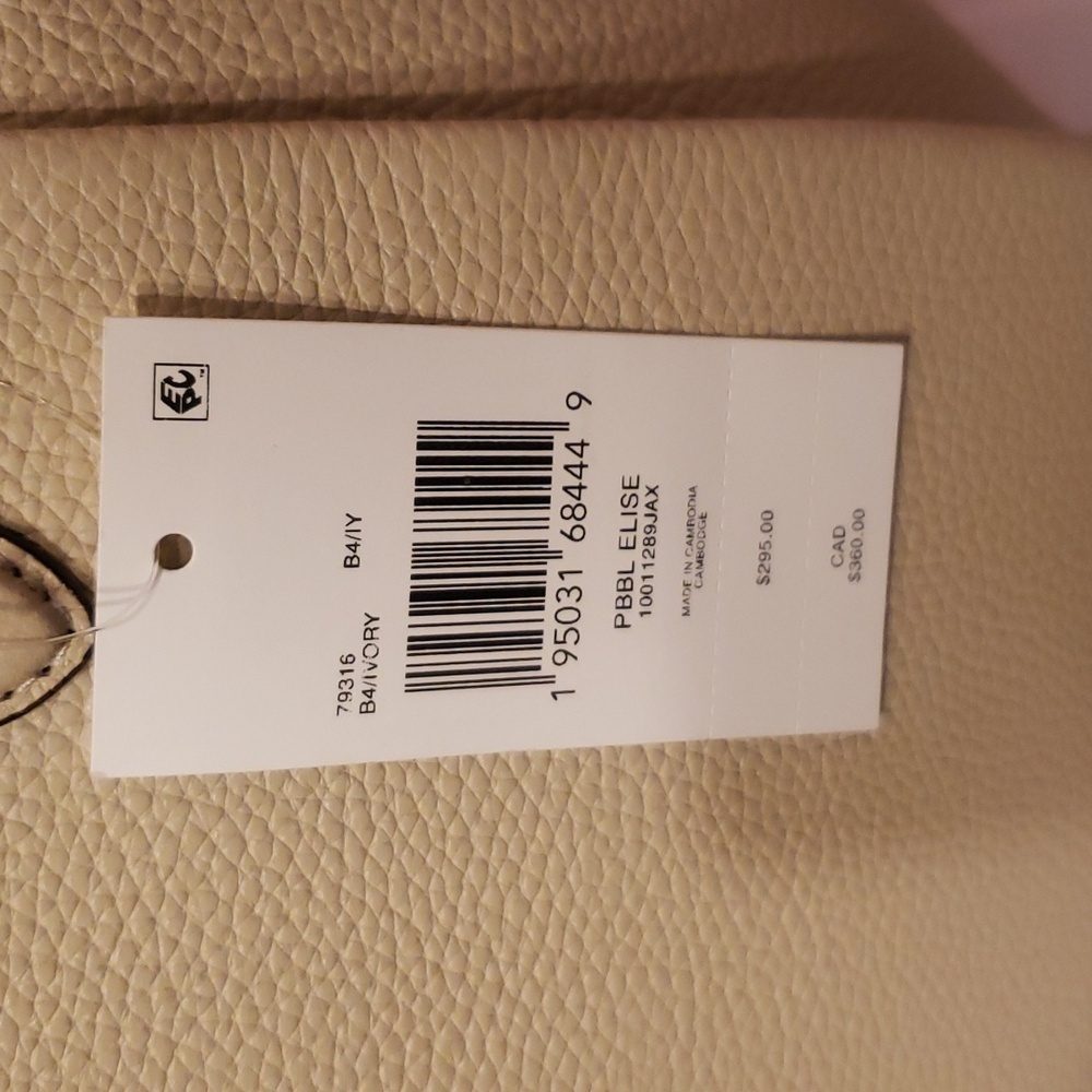 NWT Coach Elise Ivory Medium Leather Brass Satchel Office Casual Space - Picture 5 of 8